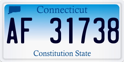 CT license plate AF31738