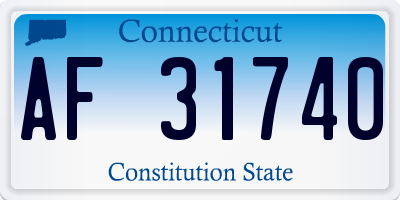 CT license plate AF31740