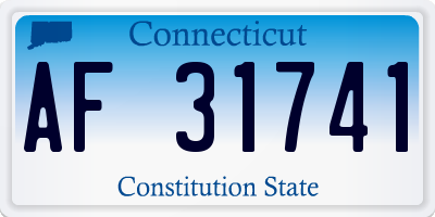 CT license plate AF31741