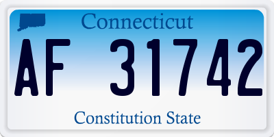 CT license plate AF31742