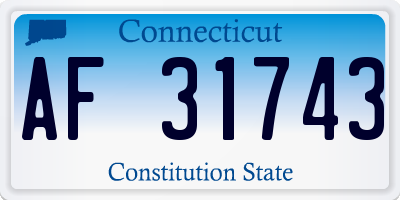 CT license plate AF31743