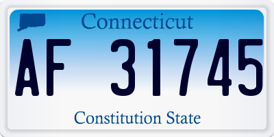 CT license plate AF31745