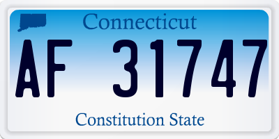 CT license plate AF31747