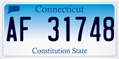 CT license plate AF31748