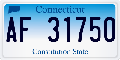 CT license plate AF31750