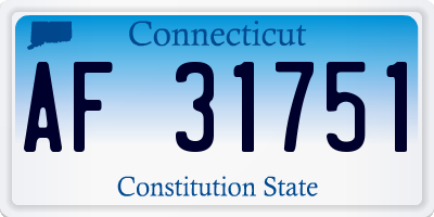 CT license plate AF31751