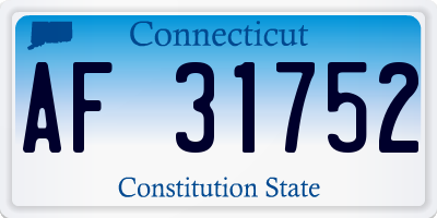 CT license plate AF31752