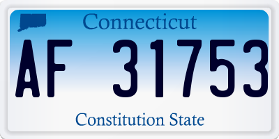 CT license plate AF31753