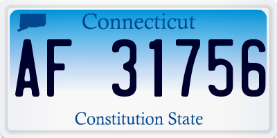 CT license plate AF31756