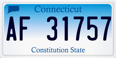 CT license plate AF31757