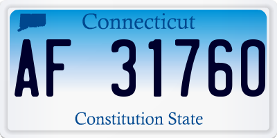 CT license plate AF31760