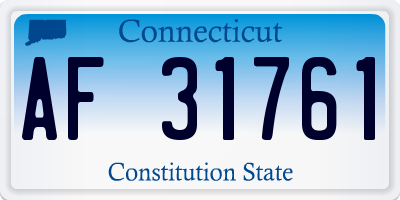 CT license plate AF31761