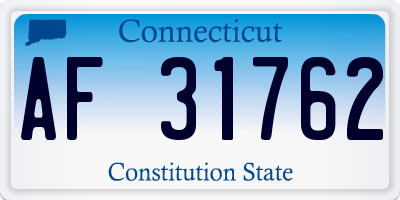 CT license plate AF31762