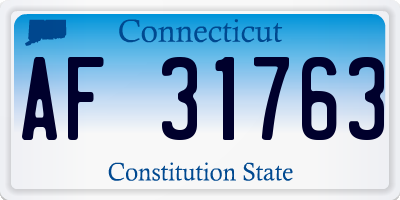 CT license plate AF31763
