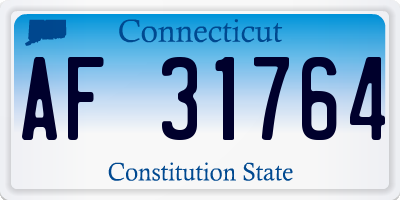 CT license plate AF31764