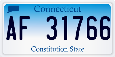 CT license plate AF31766