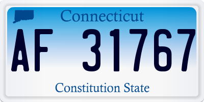 CT license plate AF31767