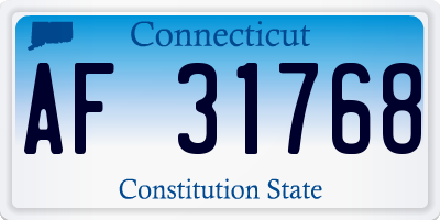 CT license plate AF31768