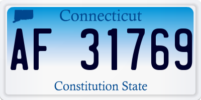 CT license plate AF31769