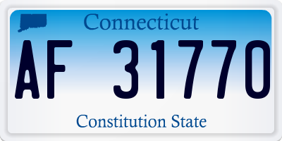 CT license plate AF31770