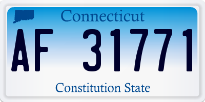 CT license plate AF31771