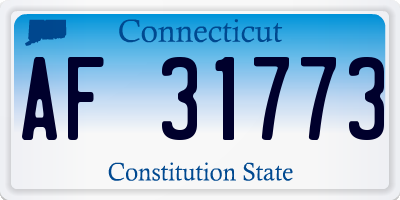 CT license plate AF31773
