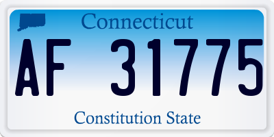 CT license plate AF31775