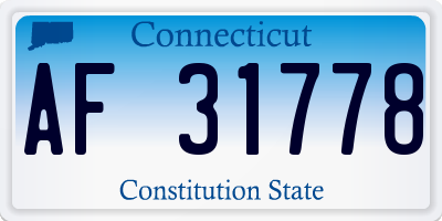 CT license plate AF31778