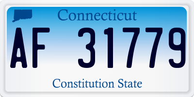 CT license plate AF31779