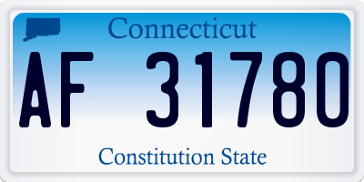 CT license plate AF31780