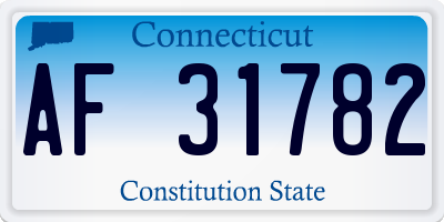 CT license plate AF31782