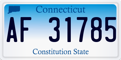 CT license plate AF31785