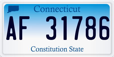 CT license plate AF31786