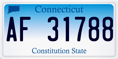 CT license plate AF31788