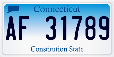 CT license plate AF31789