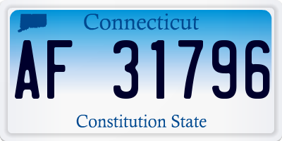 CT license plate AF31796