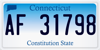 CT license plate AF31798
