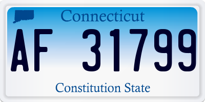 CT license plate AF31799