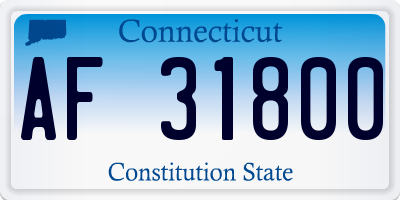 CT license plate AF31800