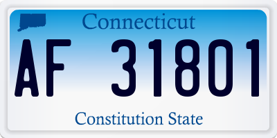 CT license plate AF31801