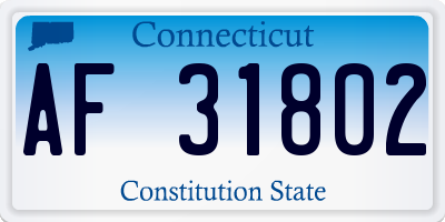 CT license plate AF31802