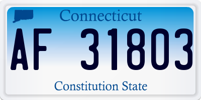 CT license plate AF31803