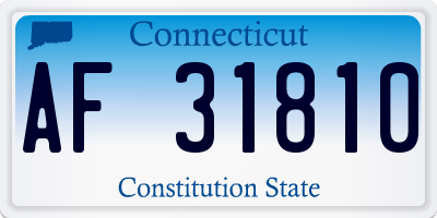 CT license plate AF31810