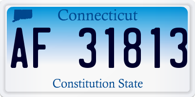 CT license plate AF31813