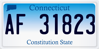 CT license plate AF31823
