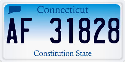 CT license plate AF31828