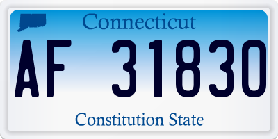 CT license plate AF31830