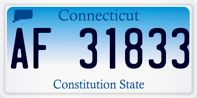CT license plate AF31833