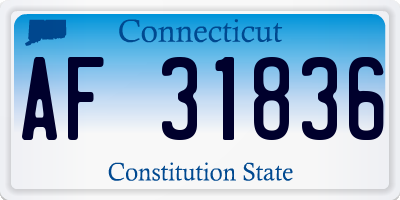 CT license plate AF31836