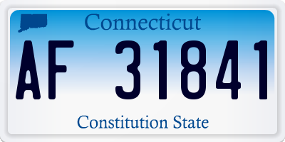 CT license plate AF31841